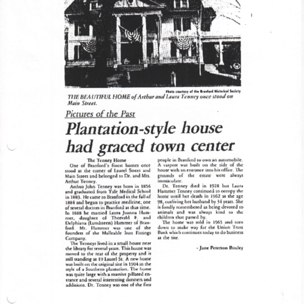 Pictures of the Past: Tenney House #1