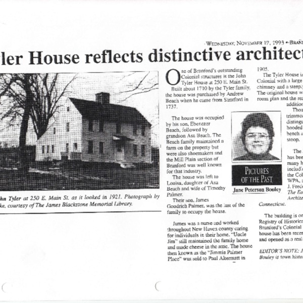 Pictures of the Past: Tyler House